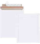 Eupako 9x11.5" 25 Pack Photo Document Mailer White Stay Flat Self-Seal Cardboard Envelopes for CD...