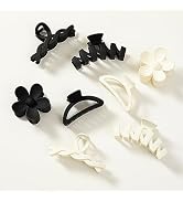 8PCS Hair Clips for Women, Flower Claw Clips for Thick Hair, Non-Slip Hair Accessories with Multi...