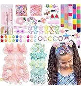 882 Pcs Hair Accessories for Little Girls Colorful Elastic Ties Soft Rubber Bands Bow Flower Star...