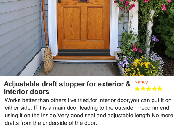 OXRQ Adjustable Door Draft Stopper for Bottom of Door for exterior & interior doors
