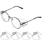 UKCOCO 2 Pairs Clip-on Side Shields for Safety Glasses, Transparent Black Safety Glasses Side Shi...