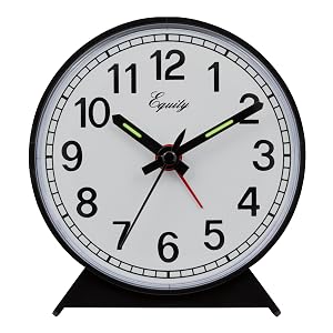 equity, lacrosse, la crosse, 14075, bedside, alarm, clock, key wind, lighted, quartz, analog
