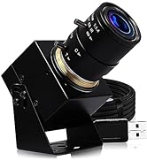 ELP 4K USB Camera with Microphone Manual Zoom Webcam 2.8-12mm Variable Focus PC Camera Mini UVC U...