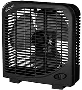 shinic 10" Tabletop Box Fan for Bedroom, 2 Speeds, Quiet Table Fan with Strong Airflow, Energy Ef...