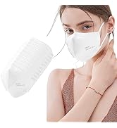 LEMENT 50PCS KN95 Face Mask 5 Layer Breathable with Elastic EarLoops Cup Dust Safety Masks White