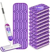 12 Pack Reusable Mop Pads Compatible with Swiffer PowerMop, Power Mop Refill Pads Microfiber Mopp...