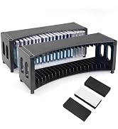 alavisxf xx CD Storage Rack, Upgrade 2 Pack Stackable ABS CD Storage Organizer Can Hold 40 Slim C...