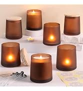DARJEN 12 Pack Frosted Amber Candle Jars for Making Candles- 9 OZ Empty Glass Candle Making Jars ...