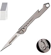 Mini Titanium Handle Folding Utility Scalpel with 10 Pieces 11# Scalpel Blades (Gray)