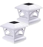 AEFRELEOHT Solar Post Cap Lights, Warm White & Fixed RGB Color, 9 Colors to Choose, 20 Lumens lP6...