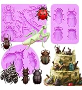 Infovox Insect Silicone Molds, Beetle Praying Mantis Fondant Molds, for Fondant Cake Decorating a...