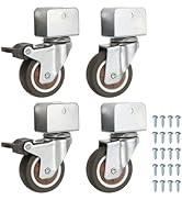 PATIKIL 2 Inch Caster Wheels, 4 Pcs Swivel Casters (2 Brake & 2 Swivel) with 1" U Bracket Opening...
