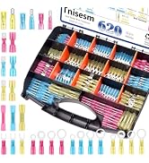 Tnisesm 620Pcs Marine Grade Heat Shrink Wire Connectors kit 22-10 AWG Electrical Connectors Ring,...