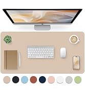Leather Desk Pad, Mouse Pad, Non-Slip Desk Protector Mat, Leather Desk Blotter, Computer Desk Pad...