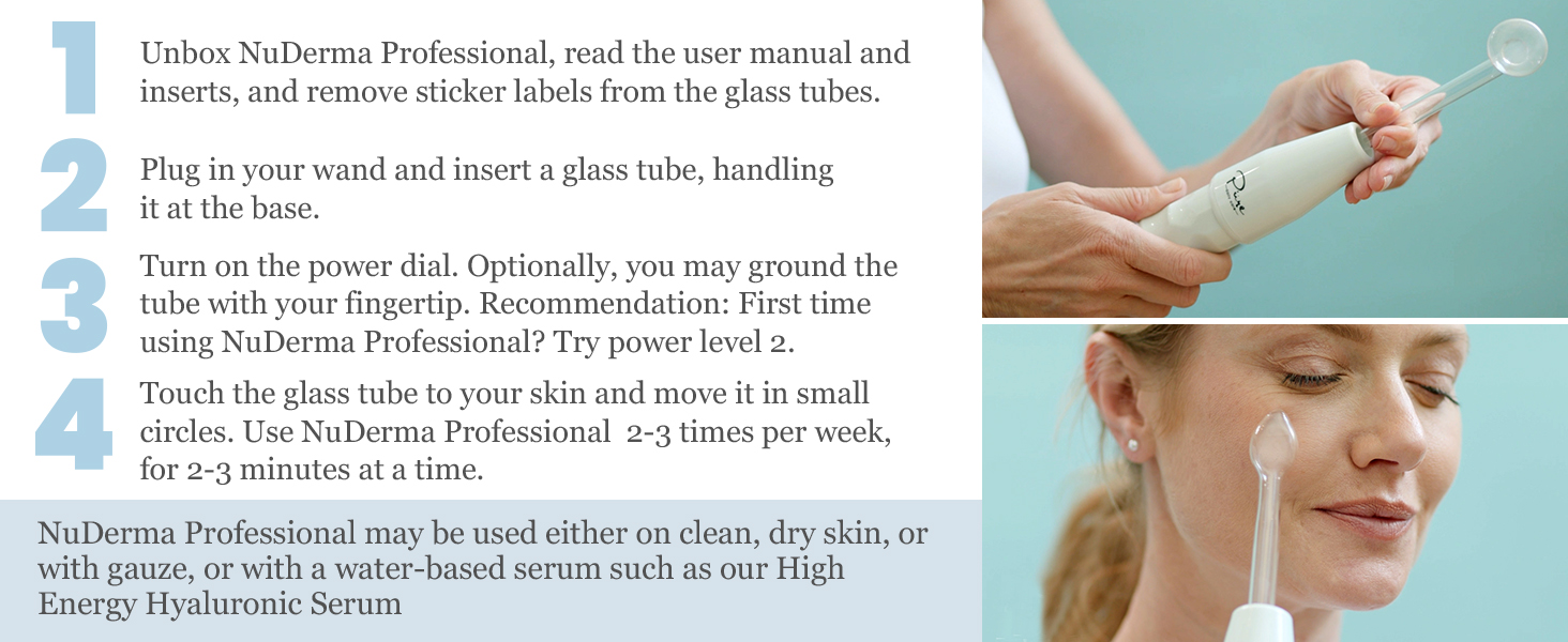 NuDerma Portable Handheld High Frequency Skin Therapy Wand Machine w/Neon – Anti-Aging