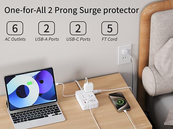2 prong to 3 prong outlet adapter