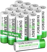DURNERGY Lithium Batteries AA, AA Lithium Batteries 16 Pack, 1.5V Double A Battery FR6, 3400mAh L...