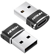 HOWJIM USB to USB C Adapter 2 Pack,Type-C Female to USB A Male OTG Adapter | Fast Charging Data T...