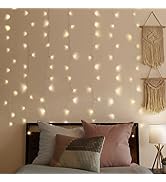 Merkury Innovations Curtain Lights, Cascading Battery-Operated LED Lighted Backdrop Curtain for B...
