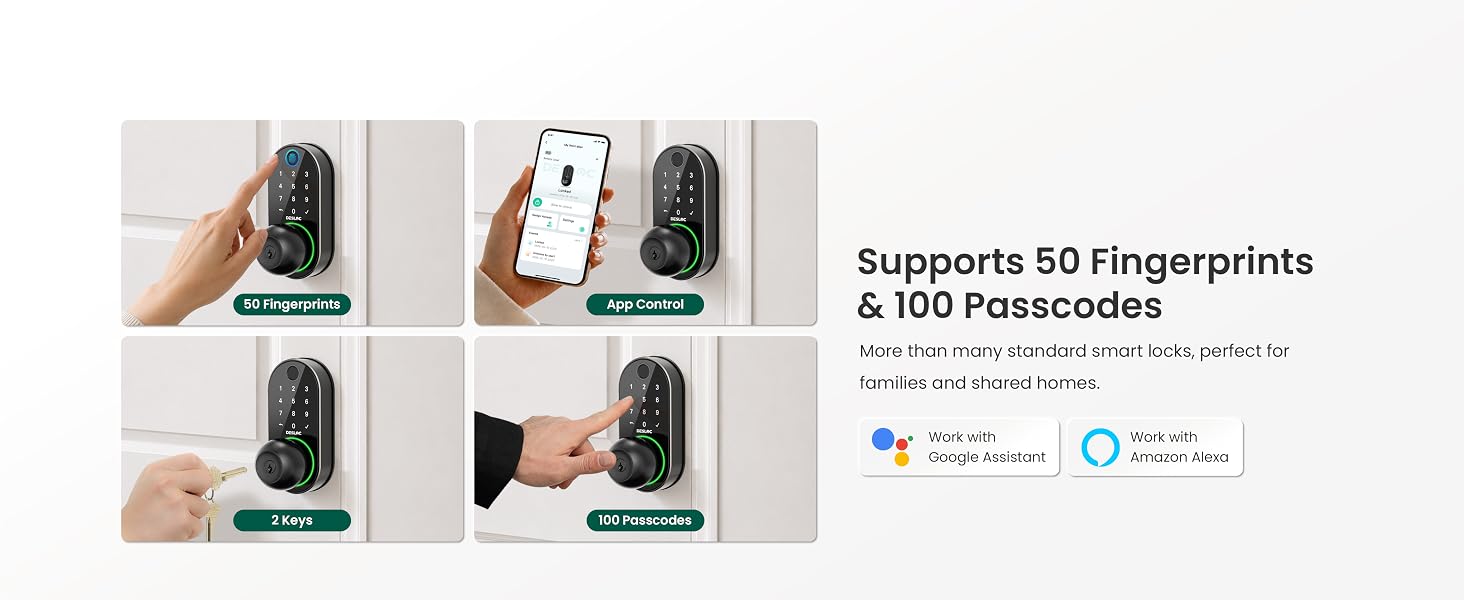 Supports 50 fingerprints
