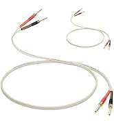 UCINNOVATE 2X HiFi OFC 9.8FT/3m White Square Speaker Cable with Pin Banana Plugs