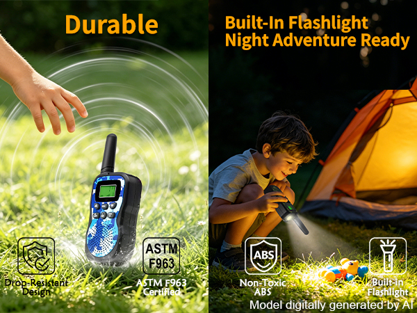 3 packs kids walkie talkies