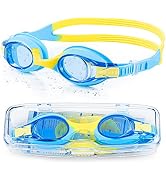 Portzon Unisex-Child Swim Goggles, Anti Fog No Leaking Clear Vision Water Pool Swimming Goggles