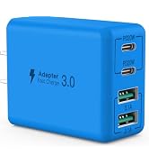 sccvee USB C Wall Charger, 40W 4-Port USB C Charger Block, Fast Charging Block Dual Port PD+QC Wa...