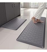 StepAura Kitchen Mats for Floor 2 Piece - Anti Fatigue Mats for Kitchen Floor - Non Slip Cushione...