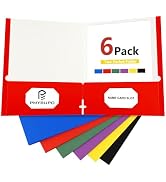 pmybupo 6 Pack Two Pocket Folders,Paper Folders with Pockets Fit 8.5 x 11 Letter Size Paper,6 Rai...