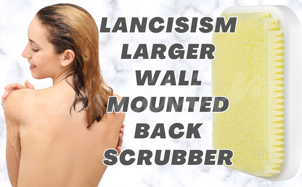 Wall Mounted Back Scrubber, Large Exfoliating Brush with Self Adhesive Hook for Shower