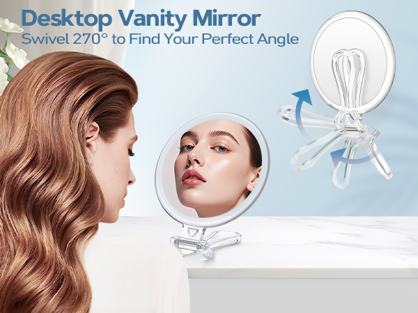 Hand Mirror with Handle