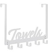 Azmoncy 1 Pack Over The Door Hooks, Towel Rack for Bathroom Towel Holder for Hanging Heavy Duty, ...