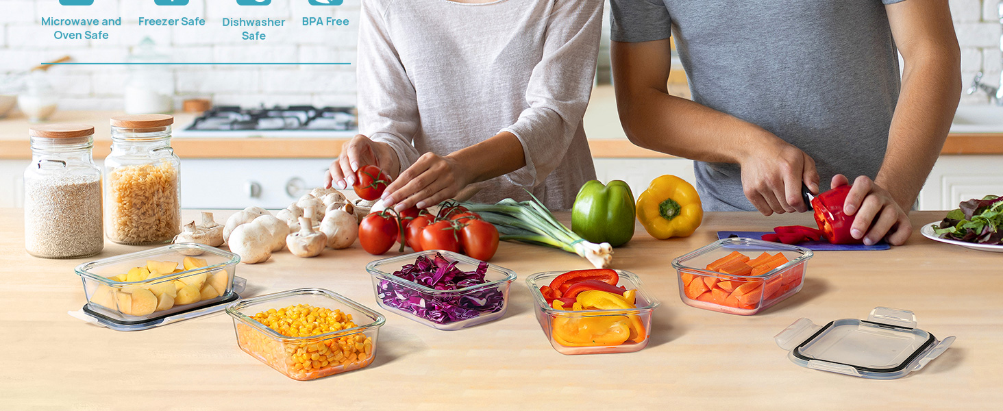 glass food storage containers with lids