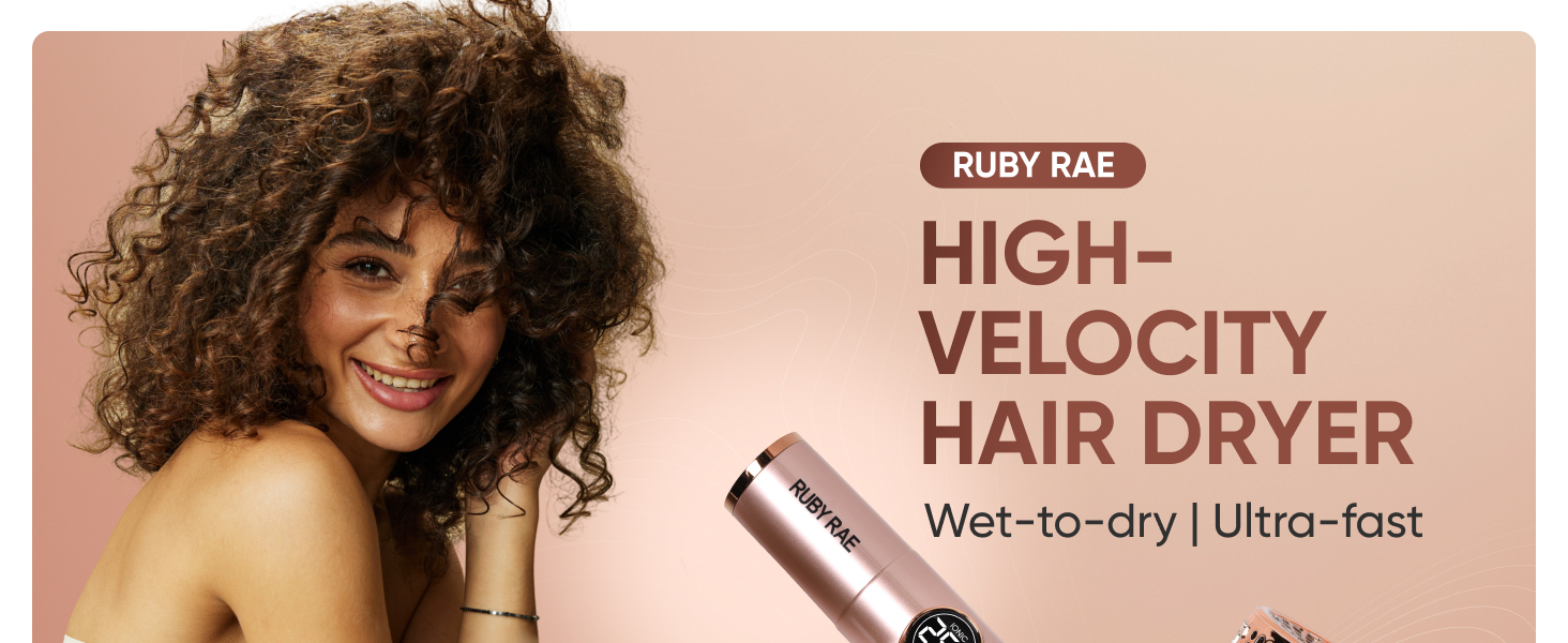 A women holding a ionic hair dryer