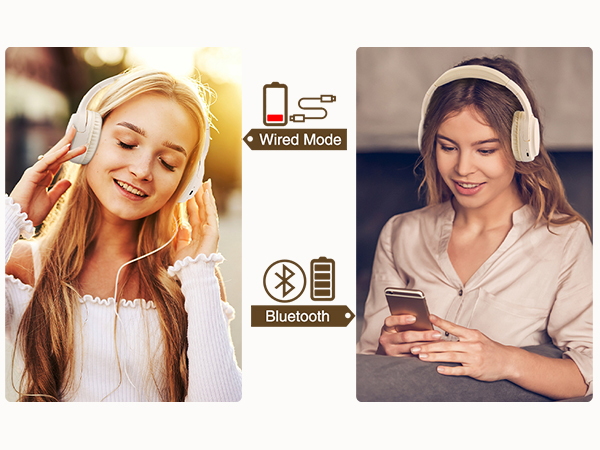 Wireless and Wired Headphones for Travel School Gym