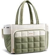LOVEVOOK Teacher Tote Bag for Women Work Laptop Purse With Large Cup Holder | Large Puffer Nurse ...