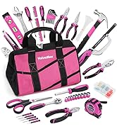 ValueMax Pink Tool Kit, 219-Pieces Home Repairing Tool Set, Household Tool Kit with Wide Mouth Op...