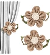 Meplait 2 Pack Flower Curtain Tiebacks & Holdbacks, No Drill Curtain Clips for Sheer Curtains Dec...