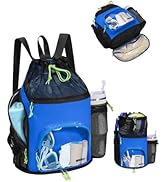 WANDF Swim Bag with Wet Pockets, Sandproof Beach Backpack with 40oz Tumbler Side Pockets, Mesh Dr...