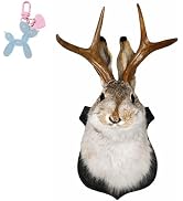 Daily Partner Faux Taxidermy Wall Sculptures Jackalope Mount, Resin Rabbit Deer Decor, Unique Ani...