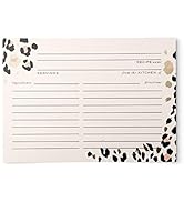 50 Gold Foil Cheetah Print Recipe Cards from Dashleigh, 4x6 inches, Double-Sided