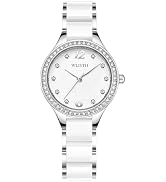 FANMIS Ladies Fashion Watches Luxury Rhinestone White Ceramic Watch Waterproof Watch Elegant Dres...
