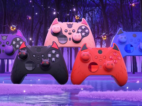 cute demon silicone cover for Xbox Core Wireless Controller with Thumb Grip Caps