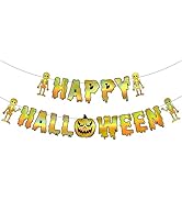 KatchOn, Gold Iridescent Happy Halloween Banner - 10 Feet, 2 String, NO DIY | Spooky Happy Hallow...