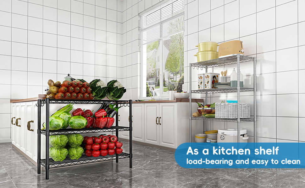 guanriver wire shelving Heavy Duty Storage Rack Display Shelves application scenario in kitchen