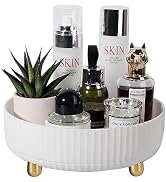Makeup Perfume Organizer Tray 360 Degree Rotating Lazy Susan Skincare Lotion Organizer Spinning C...