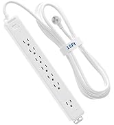 Surge Protector Power Strip, NTONPOWER Flat Plug Power Strip Long Cord, 15 ft Long Extension Cord...