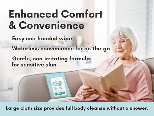 ultra thick easy to use no rinse bathing wipes for any situation