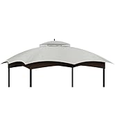 10x12 Gazebo Replacement Canopy Top,Gazebo Cover,Outdoor Double Tier Waterproof Canopy Roof for L...